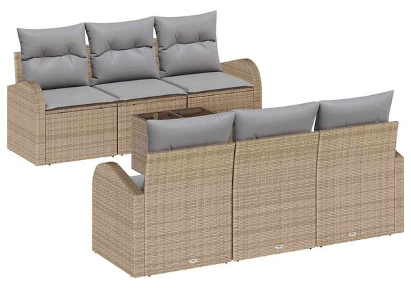 Sada zahradních pohovek 7 ks 6-Počet míst Beige a šedá 3354599