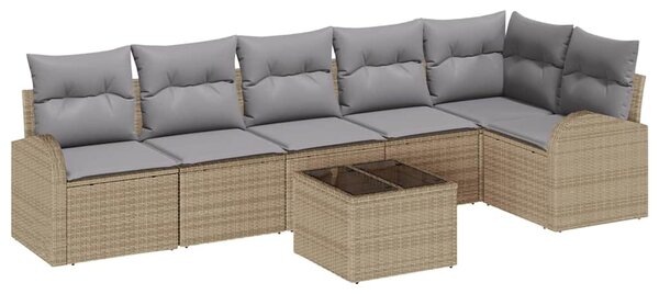 Sada zahradních pohovek 7 ks Beige a světle šedá polyratan 3354739