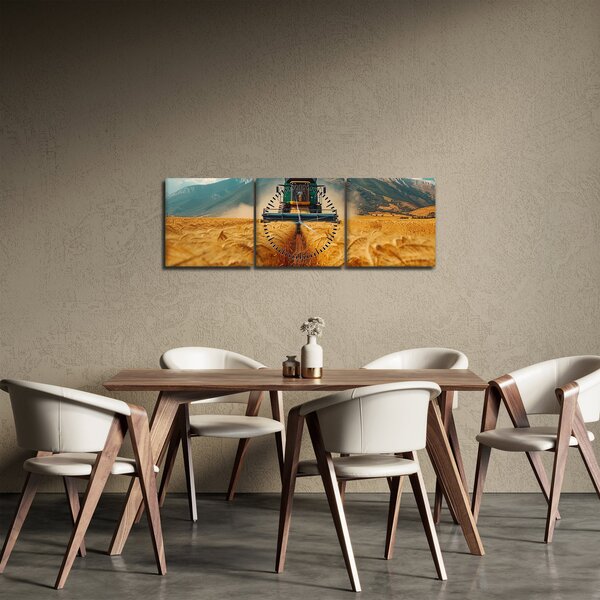Obraz - Zemědělec (s hodinami) (90x30 cm)