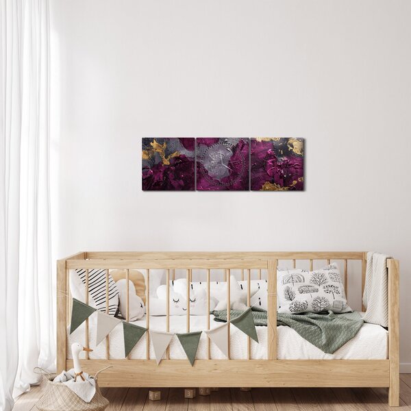 Obraz - Texturovaní abstrakce (s hodinami) (90x30 cm)