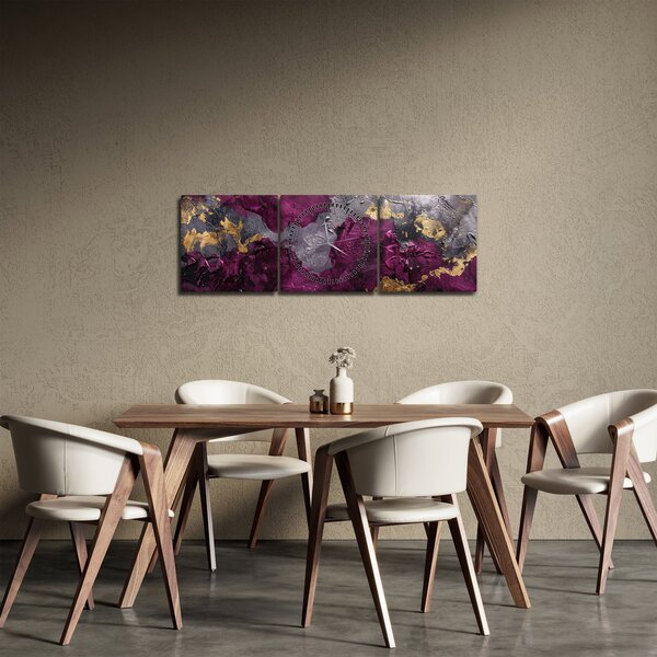 Obraz - Texturovaní abstrakce (s hodinami) (90x30 cm)