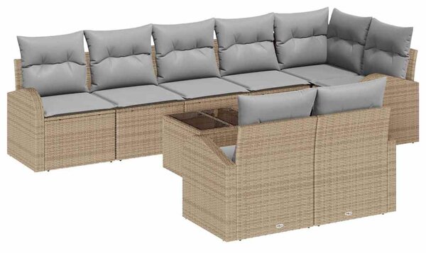 Sada zahradních pohovek 9 ks Beige a světle šedá polyratan 3354769