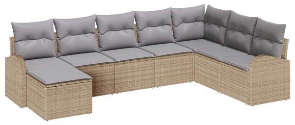 Set pohovek 8 ks Beige a světle šedá polyratan 3354829