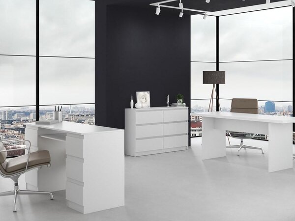 Komoda bílá se šesti zásuvkami, ložnice, chodba, skříň, příborník, vysoký příborník, šířka 120 cm, výška 75 cm