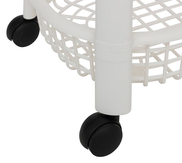 Kuchyňský vozík na kolečkách BASKET, plastový, 46,5 x 25,5 x 79 cm, bílá
