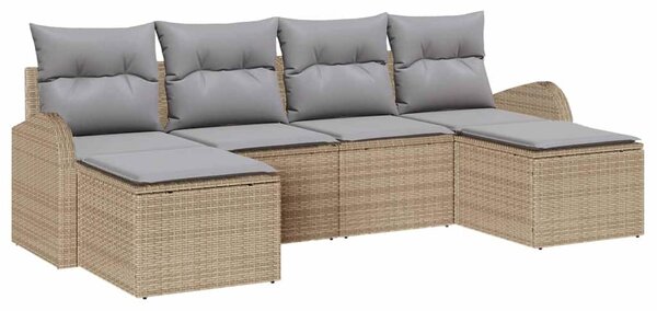 Set pohovek 6 ks Beige a světle šedá polyratan 3354819