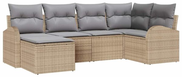Set pohovek 6 ks Beige a světle šedá polyratan 3354779