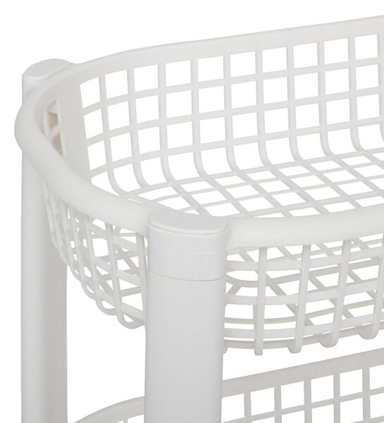 Kuchyňský vozík na kolečkách BASKET, plastový, 46,5 x 25,5 x 79 cm, bílá