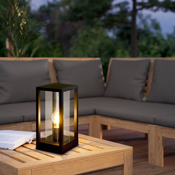 EGLO Stojací lampa Cascinetta, šířka 15 cm, černá, kov, Černá, Hliník, Moderní