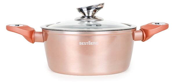 15dílná sada nádobí s mramorovým povrchem BestBerg BBN-1015RG / rosegold