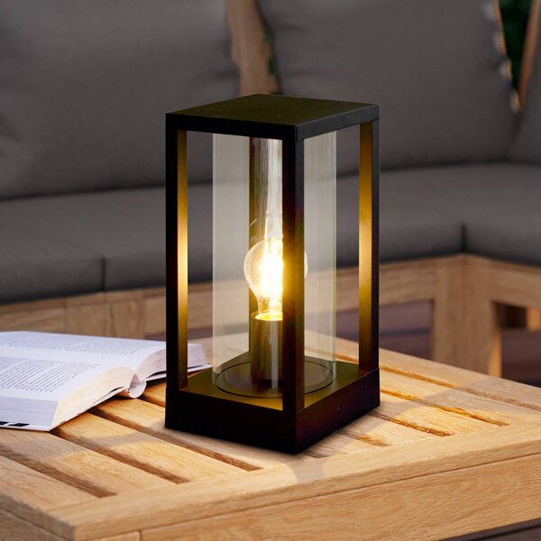 EGLO Stojací lampa Cascinetta, šířka 15 cm, černá, kov, Černá, Hliník, Moderní