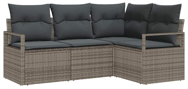 Set pohovek 4 ks Šedá polyratan 3355028