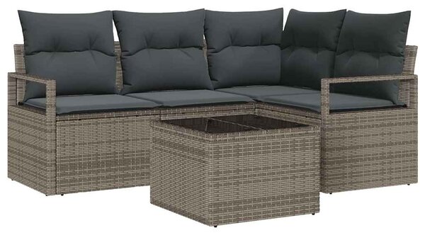 Set pohovek 5 ks Světle šedá polyratan 3355038