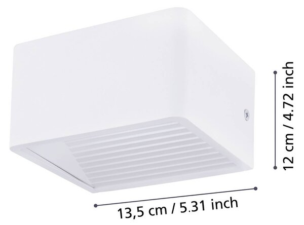 EGLO Venkovní nástěnné svítidlo Doninni 1, bílá, šířka 13 cm, 2žárovková, Bílá / opál, Hliník, Moderní