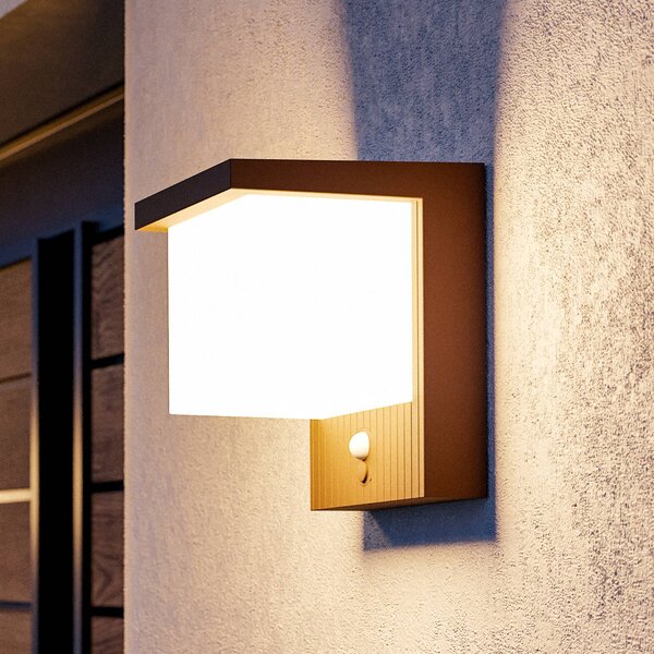 EGLO Solární nástěnná lampa LED Frigento v barvě rezavé, výška 15 cm, senzor, Hnědá / rez, Hliník, Moderní