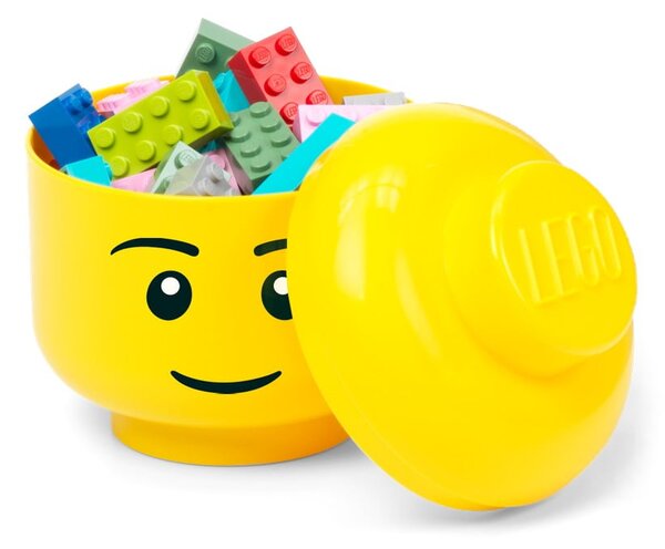 Žlutý úložný box LEGO® Girl, ø 10,6 cm