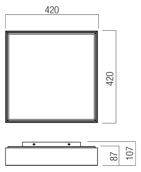 Redo Stropní LED svítidlo HOVER, 40W, 42x42 cm, CCT 2700-4000K, RF Control Barva: Bílá