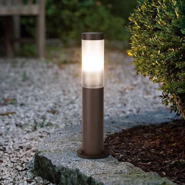 EGLO Stojací lampa Helsinki, rezavě hnědá, výška 45 cm, nerezová ocel, senzor, Hnědá / rez, Nerezová ocel, Moderní