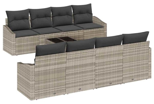 Set pohovek 7 ks Světlá šedá a tmavá šedá polyratan 3355321