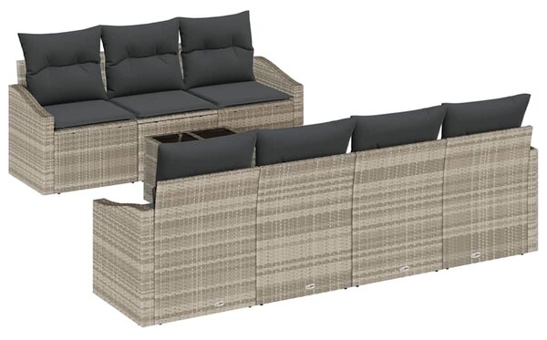 Set pohovek 8 ks Světlá šedá a tmavá šedá polyratan 3355301