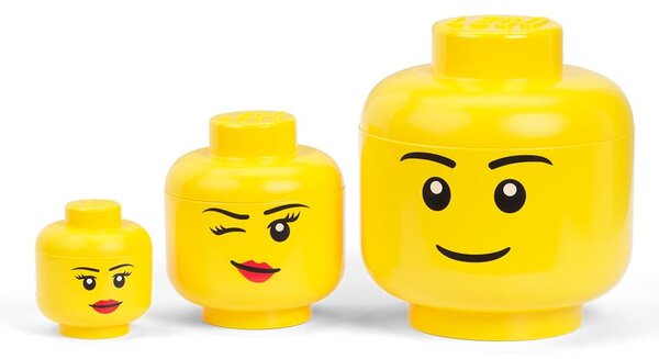 Žlutý úložný box ve tvaru hlavy LEGO® Winky, ⌀ 24,2 cm