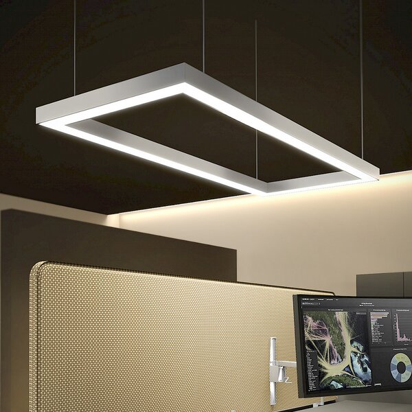 Team Italia Designové LED závěsné svítidlo EDGE, 143x59cm, 3000K, mikroprizma Barva: Černá