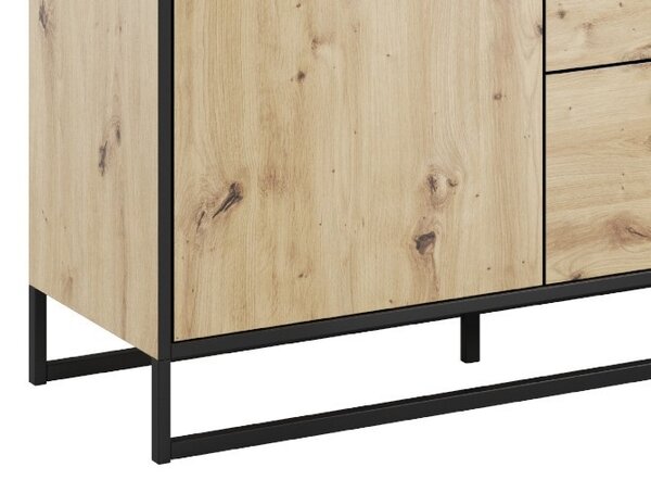 Komoda typ 864 Bryanna (dub artisan + čierna)