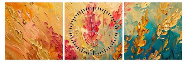 Obraz - Malba pole (s hodinami) (90x30 cm)