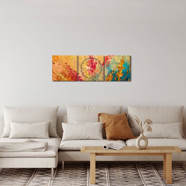 Obraz - Malba pole (s hodinami) (90x30 cm)