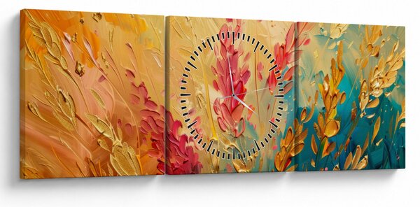 Obraz - Malba pole (s hodinami) (90x30 cm)