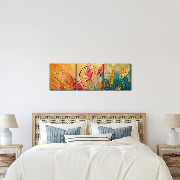 Obraz - Malba pole (s hodinami) (90x30 cm)