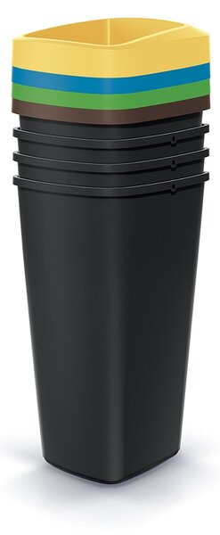 Prosperplast Sada odpadkových košů COMPACTO 4x25 L černá