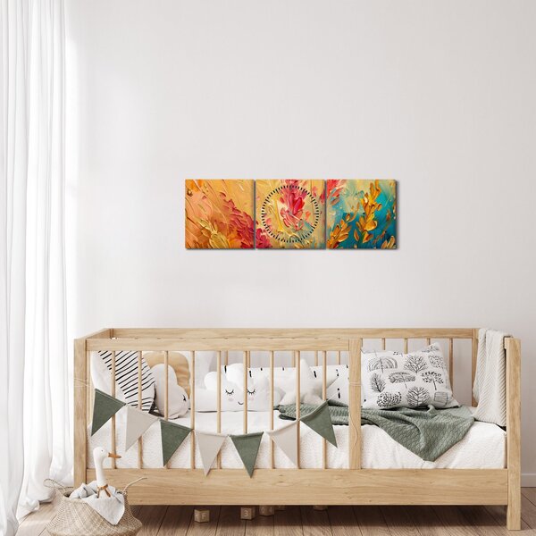 Obraz - Malba pole (s hodinami) (90x30 cm)