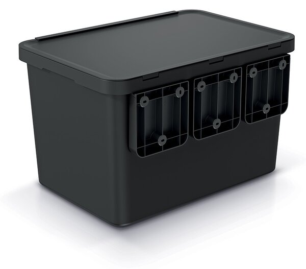 Prosperplast Odpadkový koš SYSTEMO 4x10 L černý