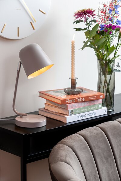 Kovová stolní lampa ENCANTAR, výška 38,5 cm, šedá