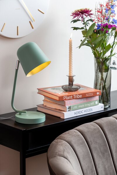 Kovová stolní lampa ENCANTAR, výška 38,5 cm, zelená