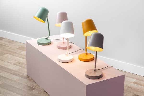 Kovová stolní lampa ENCANTAR, výška 38,5 cm, šedá