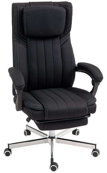 Ergonomická kancelářská židle Vinsetto, nastavitelná výška, sklopné opěradlo, opěrky na ruce, opěrka na nohy a hlavu, otočná kancelářská židle s koleč