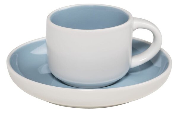 Modro-bílý porcelánový hrnek na espresso s podšálkem Maxwell & Williams Tint, 100 ml