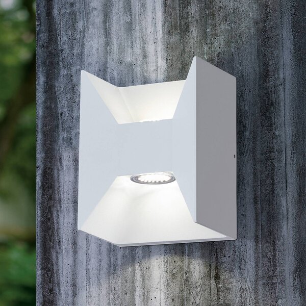 EGLO Venkovní nástěnné svítidlo Morino, bílá, výška 18 cm, kov, Bílá / opál, Hliník, Moderní