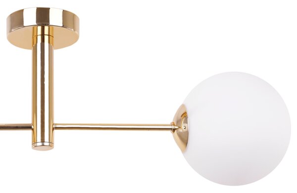 Light for home - Elegantní Stropní Svítidlo se Zlatým Provedením a Bílými Foukanými Stínidly "VICENZA", 2x40W, E14, Zlatá