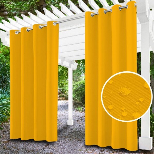 Zahradní závěs do altánku na kroužcích MIG40 žltý Žlutá 155x200 cm