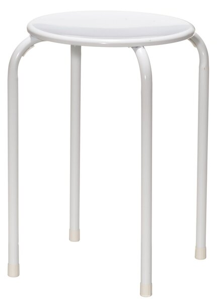 Kovová stolička, Ø 30 cm, bílá