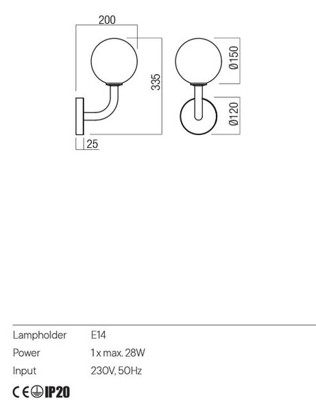 Redo Designové nástěnné svítidlo CONFUSIO, 34cm Barva: Zlatá
