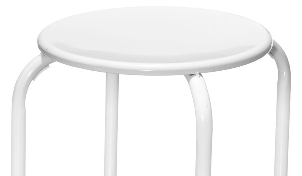 Kovová stolička, Ø 30 cm, bílá