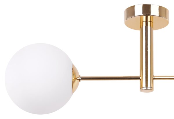 Light for home - Elegantní Stropní Svítidlo se Zlatým Provedením a Bílými Foukanými Stínidly "VICENZA", 2x40W, E14, Zlatá