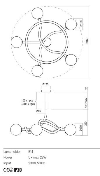 Redo Designové závěsné svítidlo CONFUSIO, ø96cm Barva: Černá