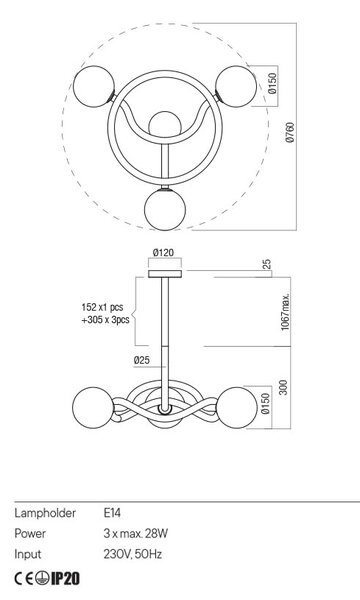 Redo Designové závěsné svítidlo CONFUSIO, ø76cm Barva: Černá