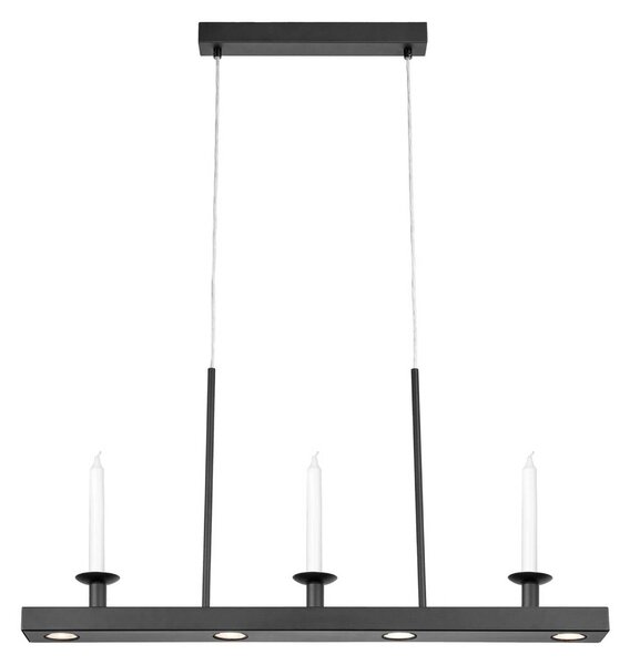 Markslöjd Závěsné světlo Dining, černé, délka 82 cm, železo, stmívatelné., stmívatelný, Černá, Obývací pokoj / jídelna, kov