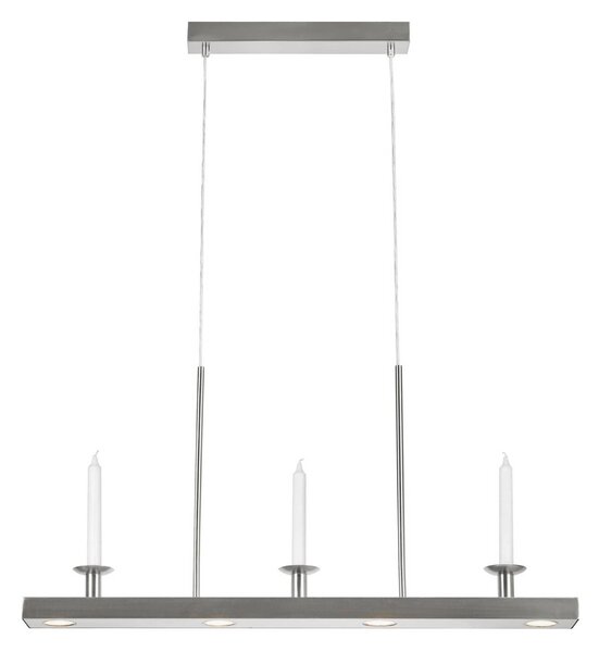 Markslöjd Závěsné světlo Dining, nikl, železo, délka 82 cm, stmívatelné., stmívatelný, Hliník / šedá / zinek, Obývací pokoj / jídelna, kov